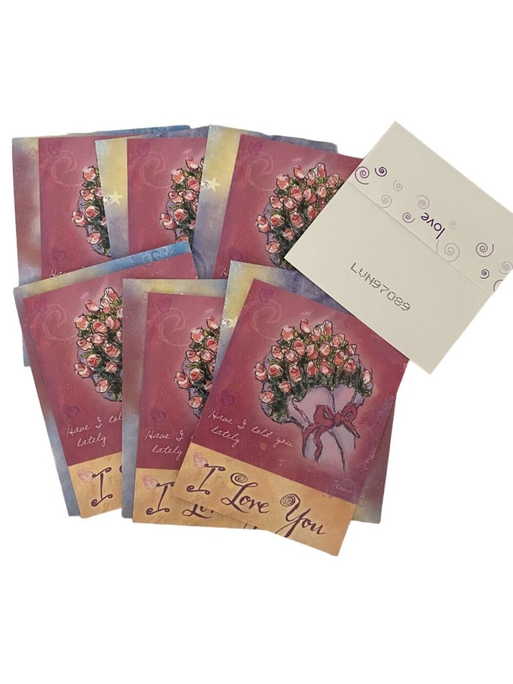 VINTAGE 6/pk LOVE Bouquet Greeting Cards Leanin' Tree Flavia Weedn NOS